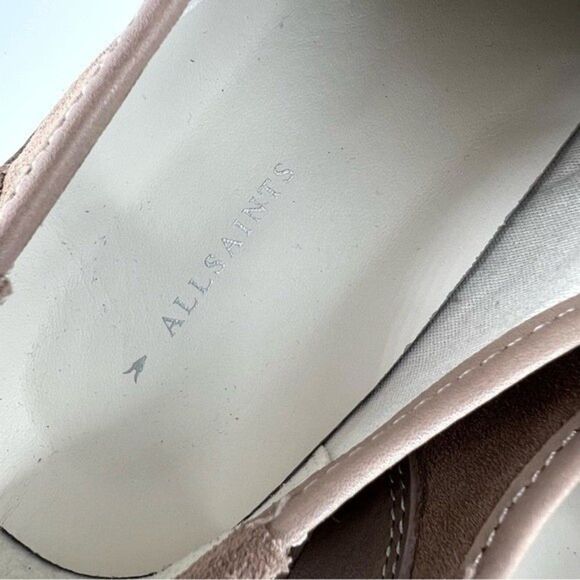 NEW AllSaints Bella Suede Low Top Sneakers Dirty Pink Size 8/38 NEW - Picture 12 of 15